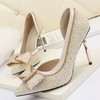 Women's Pumps PVC Bowknot Stiletto Heel Wedding Shoes #LDB03031358