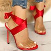 Women's Sandals Cloth Lace-up Stiletto Heel Wedding Shoes #LDB03031369