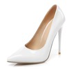 Women's Pumps Patent Leather Stiletto Heel Wedding Shoes #LDB03031370