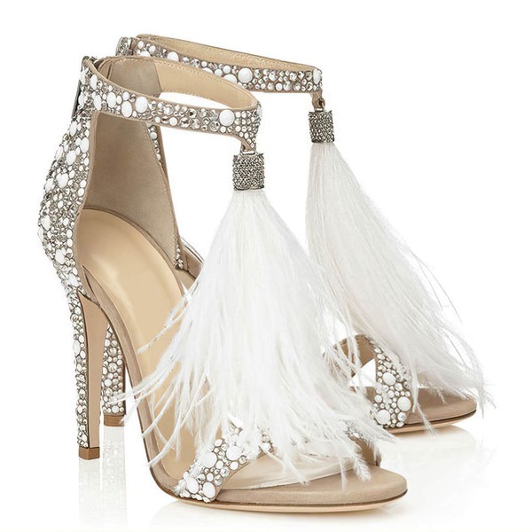 Women's Sandals PVC Zipper Stiletto Heel Wedding Shoes #LDB03031371