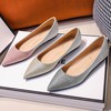 Women's Pumps Sparkling Glitter Sequin Flat Heel Wedding Shoes #LDB03031402