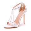 Women's Sandals PVC Buckle Stiletto Heel Wedding Shoes #LDB03031419