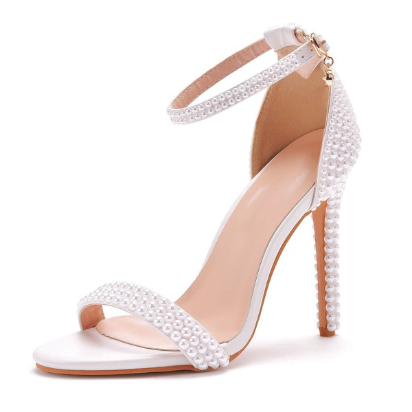 Women's Sandals PVC Buckle Stiletto Heel Wedding Shoes #LDB03031428