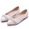 Women's Pumps PVC Crystal Flat Heel Wedding Shoes #LDB03031433