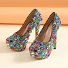 Women's Pumps PVC Crystal Stiletto Heel Wedding Shoes #LDB03031454