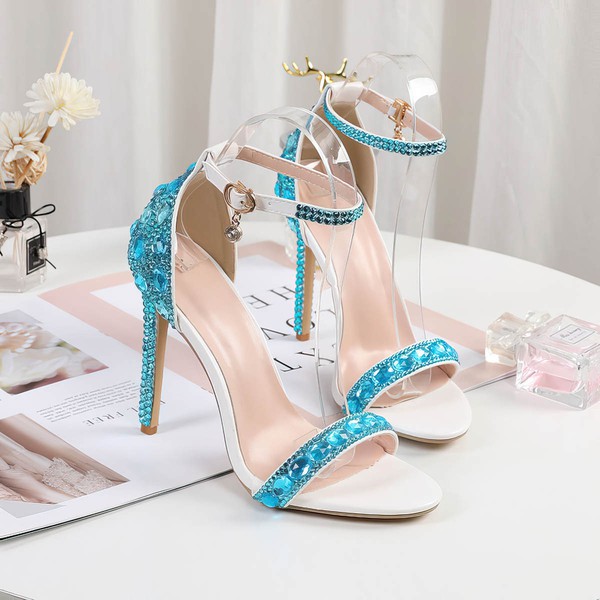 Women's Sandals PVC Buckle Stiletto Heel Wedding Shoes #LDB03031457