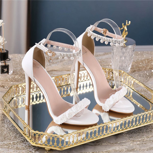 Women's Sandals PVC Buckle Stiletto Heel Wedding Shoes #LDB03031459