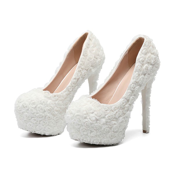Women's Pumps PVC Flower Stiletto Heel Wedding Shoes #LDB03031467