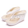 Women's Sandals PVC Beading Chunky Heel Wedding Shoes #LDB03031477