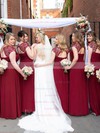 Chiffon Scoop Neck A-line Floor-length Appliques Lace Bridesmaid Dresses #LDB01013946