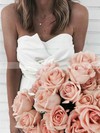 Silk-like Satin Strapless A-line Tea-length Ruffles Bridesmaid Dresses #LDB01013948
