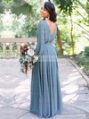 Chiffon V-neck A-line Floor-length Bridesmaid Dresses #LDB01014004
