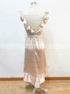 Silk-like Satin V-neck A-line Ankle-length Cascading Ruffles Bridesmaid Dresses #LDB01014045