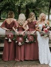 Chiffon V-neck A-line Floor-length Split Front Bridesmaid Dresses #LDB01014057