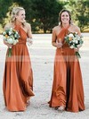 Silk-like Satin Halter A-line Floor-length Bridesmaid Dresses #LDB01014090
