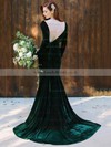 Velvet V-neck Trumpet/Mermaid Sweep Train Bridesmaid Dresses #LDB01014091