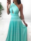 Chiffon One Shoulder A-line Floor-length Prom Dresses #LDB020107400