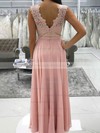 Chiffon V-neck A-line Floor-length Split Front Prom Dresses #LDB020107438