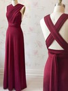 Jersey V-neck A-line Floor-length Prom Dresses #LDB020107504