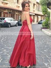 Satin Strapless A-line Floor-length Prom Dresses #LDB020107539