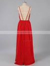 Sheath/Column Red V-neck Split Front Chiffon Coolest Backless Prom Dress #LDB02016790