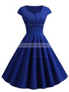 Silk-like Satin V-neck A-line Knee-length Ruffles Prom Dresses #LDB020107582