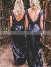 Glitter Scoop Neck Sheath/Column Sweep Train Bridesmaid Dresses #LDB01014189
