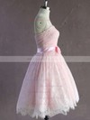 Pink Lace Strapless Sashes / Ribbons Short/Mini Cute Wedding Dresses #LDB00021635