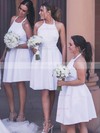 Satin Halter A-line Knee-length Bridesmaid Dresses #LDB01014230