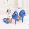 Women's Closed Toe Stiletto Heel PVC Rhinestone Wedding Shoes #LDB03030950