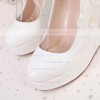 Women's Closed Toe Wedge Heel PVC Buckle Wedding Shoes #LDB03030954