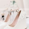 Women's Closed Toe Wedge Heel PVC Buckle Wedding Shoes #LDB03030955