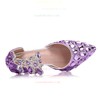Women's Closed Toe Stiletto Heel PVC Rhinestone Wedding Shoes #LDB03030963