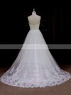Fashion Ivory Tulle Sweep Train Beading Sweetheart Wedding Dresses #LDB00021641