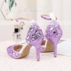 Women's Closed Toe Stiletto Heel PVC Rhinestone Wedding Shoes #LDB03030966