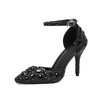 Women's Closed Toe Stiletto Heel PVC Rhinestone Wedding Shoes #LDB03030967