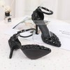 Women's Closed Toe Stiletto Heel PVC Rhinestone Wedding Shoes #LDB03030967