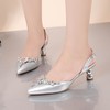 Women's Pumps Kitten Heel PVC Buckle Wedding Shoes #LDB03030983