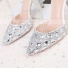 Women's Closed Toe Stiletto Heel PVC Rhinestone Wedding Shoes #LDB03030985