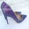 Women's Pumps Stiletto Heel PVC Sparkling Glitter Wedding Shoes #LDB03031022