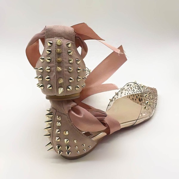 Women's Flats Flat Heel PVC Beading Wedding Shoes #LDB03031037
