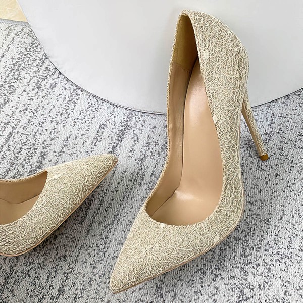 Women's Pumps Stiletto Heel PVC Sparkling Glitter Wedding Shoes #LDB03031042