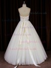 Princess Ivory Tulle Lace-up Appliques Lace Floor-length Wedding Dresses #LDB00021644