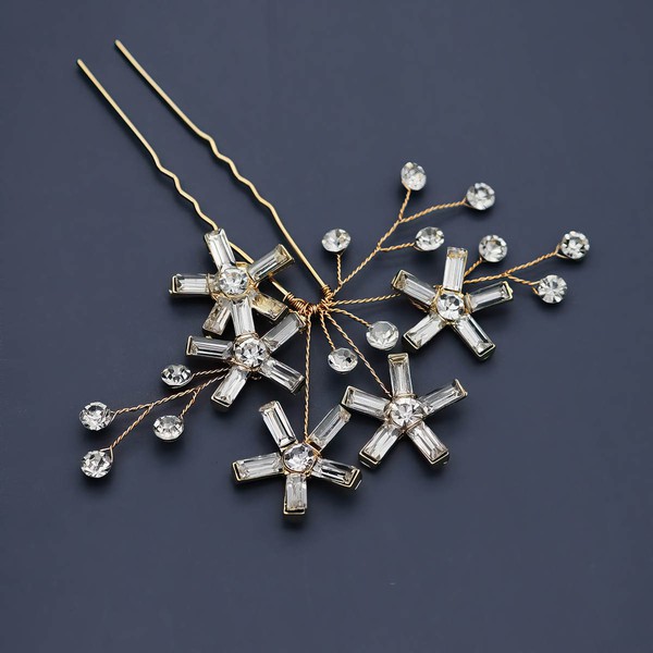 Hairpins Crystal Gold Headpieces