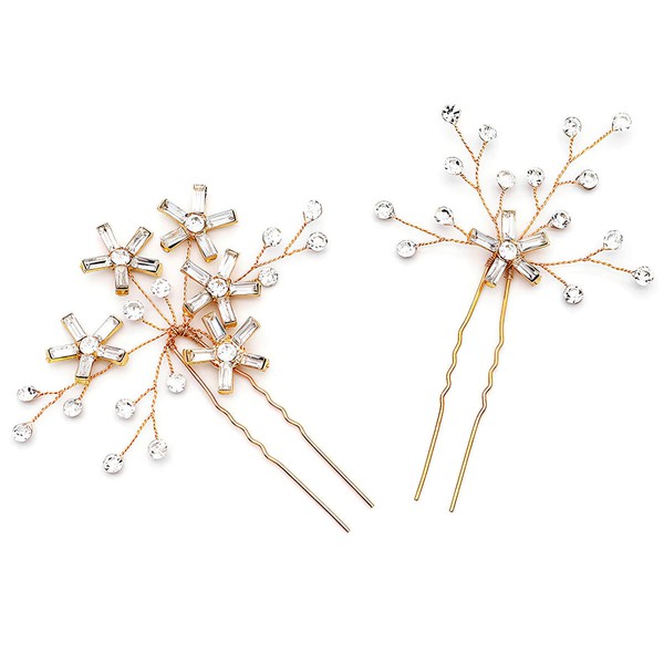 Hairpins Crystal Gold Headpieces