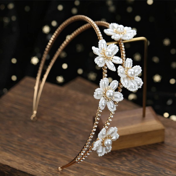Tiaras Imitation Pearls As the Picture Headpieces #LDB03020315