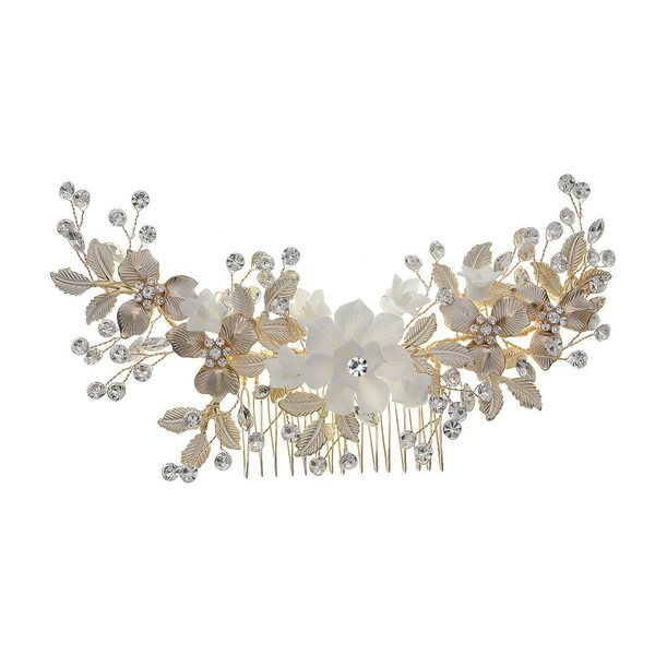 Combs & Barrettes Crystal Gold Headpieces