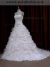 Princess Ivory Organza Cascading Ruffles Lace-up Sweetheart Wedding Dress #LDB00021665