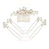 Hairpins Imitation Pearls Gold Headpieces #LDB03020414