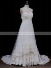 Empire Sweetheart Tulle Appliques Lace Ivory Online Wedding Dress #LDB00021678